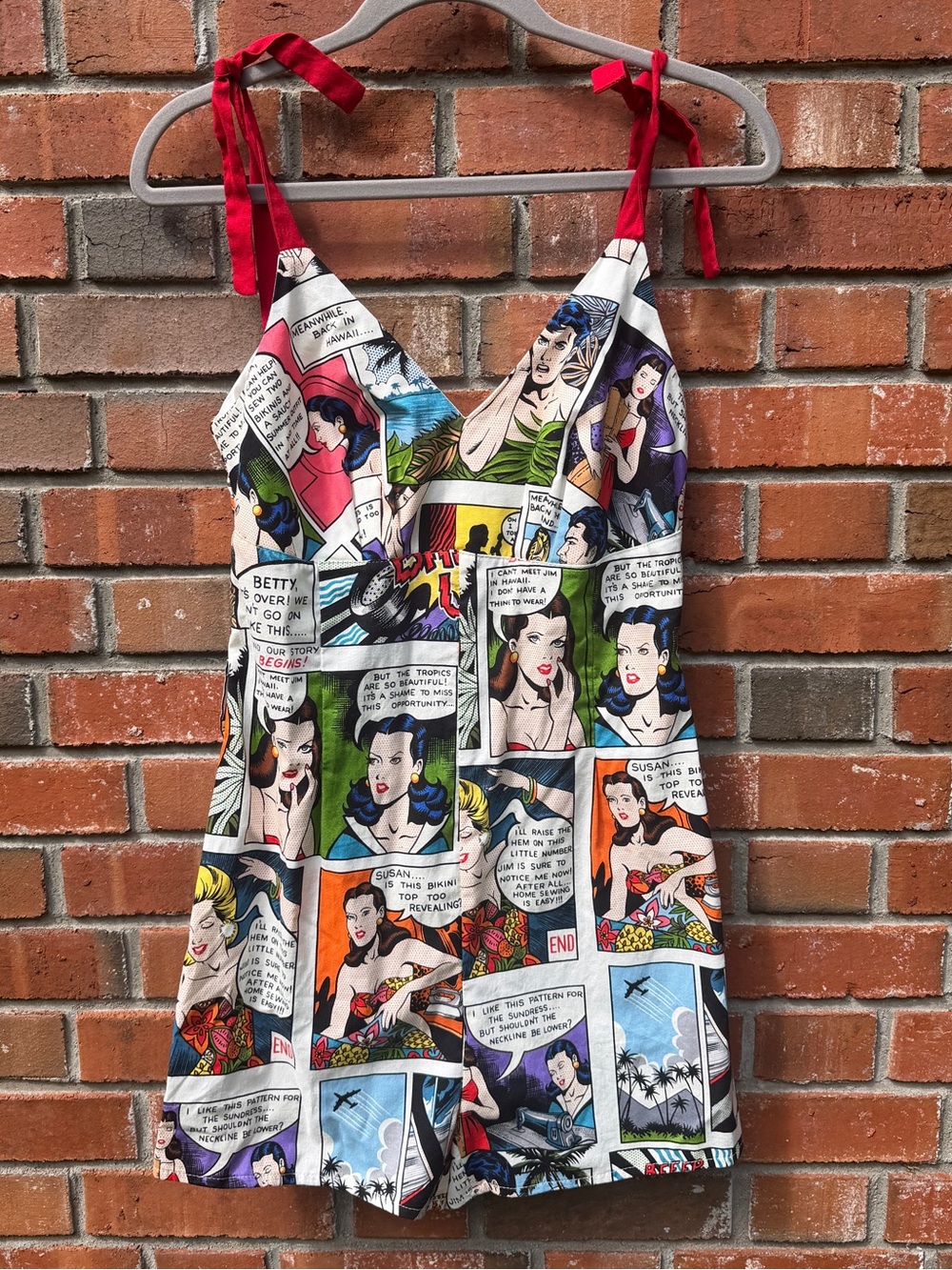 Victory Parade Rockabilly Retro Comic Book Romper Size XS